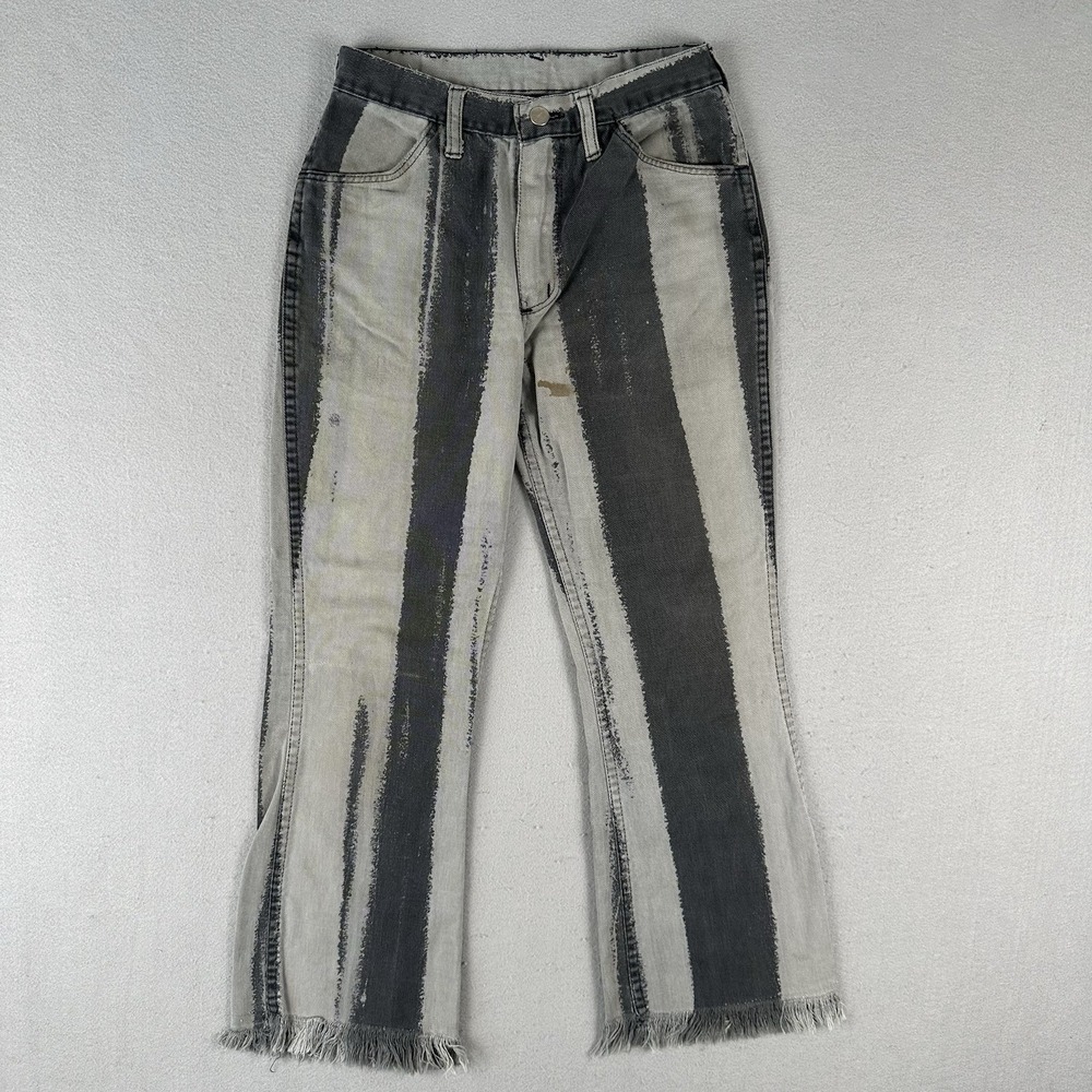 Vintage 60s 70s Wrangler Flared Jeans Men's 26x26 (tag 30x30) Striped Cut Off